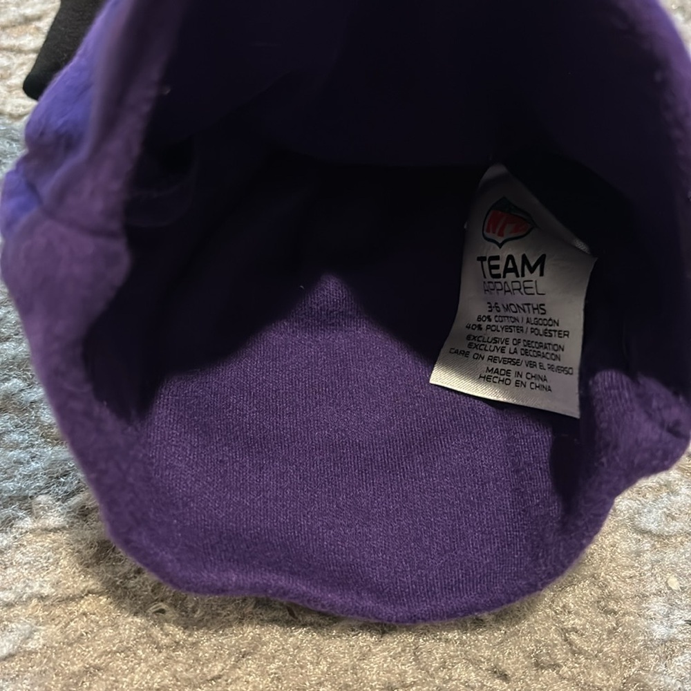 Baltimore Ravens Football Baby Hat- purple and other plain black baby hat- - Picture 3 of 7